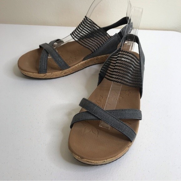 Skechers Cali Beverlee High Tea Wedge Heel Slingback Slide Black Women's Size 9 - Picture 14 of 14